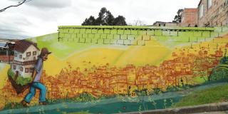 Murales como este son parte del paisaje en los 7 barrios de La Mariposa - Foto: Secretaría de Hábitat.