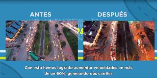 Plan piloto de la Secretaría de Movilidad en avenida Suba con avenida Ciudad de Cali - Foto: YouTube Secretaría de Movilidad.