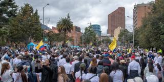 Marcha en Bogotá a la altura del Parque Nacional
