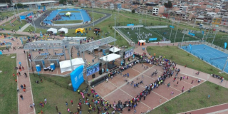 Plano cenital de una de las canchas del parque Gilma Jiménez, en Bogotá.