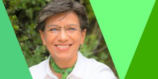Retrato de la alcaldesa Claudia López con borde de color verde.