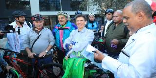 Claudia López en el Día sin Carro 2020
