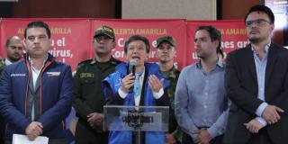 Claudia López durante el anuncio del decreto de Simulacro Vital en Bogotá