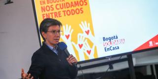 Claudia López en rueda de prensa