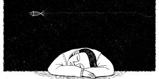 Caricatura de una persona durmiendo