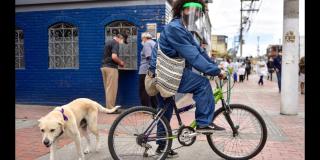 Persona en bicicleta.