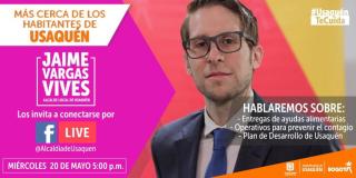 Pieza de la charla por Facebook Live con el alcalde local de Usaquén