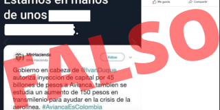 Tuit con información falsa sobre TransMilenio