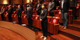 Alcaldesa Claudia López durante el evento