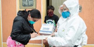 Health workers visit households