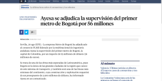 Captura de pantalla de la nota de La Vanguardia