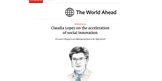 “La pandemia trajo nuevas formas de vivir” Claudia López en The Economist 