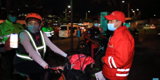 Imagen de un operativo en una ciclorruta de Bogotá.