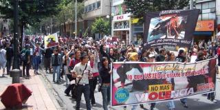 Imagen de antiguas protestas contra la taurmaquia en Bogotá.