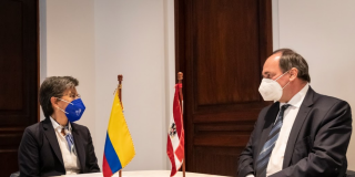 La alcaldesa Claudia López, recibió la visita de presentación del nuevo embajador de Austria en Colombia, Gerhard Doujak