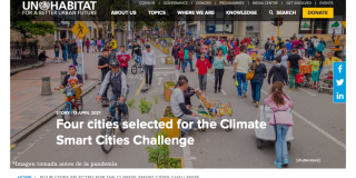 Hoy 14 de abril, ONU-Hábitat anunció oficialmente que Bogotá fue seleccionada para participar en la iniciativa de innovación Climate Smart Cities Challenge. El objetivo de este reto es desarrollar, probar y ampliar soluciones de vanguardia para reducir las emisiones de gases de efecto invernadero