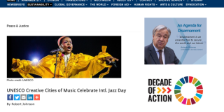 El portal alemán In Depth News reseñó las celebraciones que hicieron las Ciudades Creativas de la UNESCO, de las cuales Bogotá hace parte, con motivo del día mundial del jazz 2021