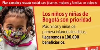 La Alcaldesa de Bogotá anunció dentro del plan un adicional de 30.000 cupos para la atención de primera infancia en la ciudad. FOTO: Alcaldía Mayor