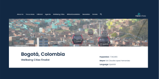  Bogotá fue seleccionada como finalista al Wellbeing Cities award 2021 por su Sistema Distrital de Cuidado. Foto: Captura de pantalla sitio New Cities. 