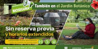El Jardín Botánico anunció las novedades en la atención a visitantes en el marco de la reactivación económica de Bogotá. Imagen: Jardín Botánico.