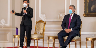 Mayor Claudia López and president Iván Duque 