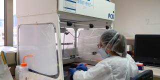 Doctora tratando instrumentos médicos