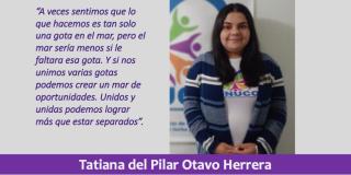 Tatiana del Pilar Otavo es la voz de las y los cuidadores del Sistema Distrital de Cuidado . Pieza: ArchIvo personal de Tatiana Otavo Herrera.