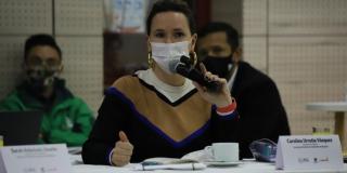 Carolina Urrutia, secretaria de Ambiente, quien expuso cada una de las acciones que componen el Plan de Acción Climática. Foto: Secretaría Ambiente.