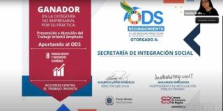 Secretaría de Integración Social recibió reconocimiento por su labor contra el Trabajo Infantil