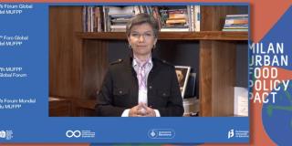 During the Global Forum of the Urban Food Policy Pact in Milan, the mayor said, "Count on Bogotá to continue working to make food a catalyst for sustainability".