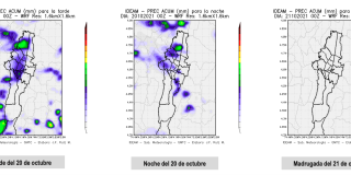 Para la tarde y noche de hoy 20 de octubre, se estima un cielo entre parcial y mayormente nublado con predominio de tiempo seco en Bogotá. Pieza: IDIGER 