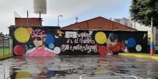 Mural del barrio Luján con Nairo y Egan Bernal