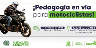 Pedagogía en vía para motociclistas en Engativá, 14 de marzo 2022