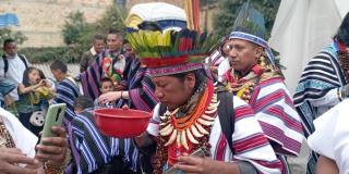 Indígenas Inga y Kamentsa celebran en Bogotá la llegada del nuevo año