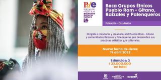 Rom, Gitanos y Palenqueros podrán acceder a Programa de Estímulos 2022