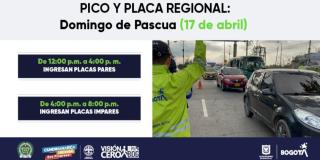 17 de abril: Cuáles excepciones no aplican para Pico y Placa Regional