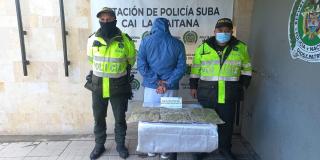 En Suba la Policía capturó a un hombre con 1.500 gramos de marihuana