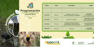 Programación del IDEP en la Semana Ambiental en Bogotá 2022 