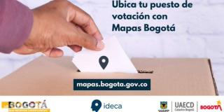 Puntos de votación para elecciones presidenciales en Mapas Bogotá 