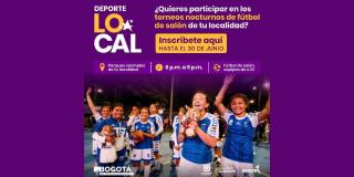 Inscripción a torneos nocturnos de fútbol en localidades de Bogotá