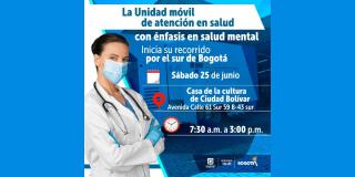 Unidad Móvil de atención gratis en salud mental estará Ciudad Bolívar