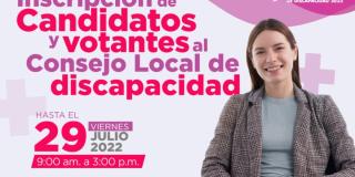 Inscripción candidatos y votantes al Consejo Local de discapacidad en Chapinero