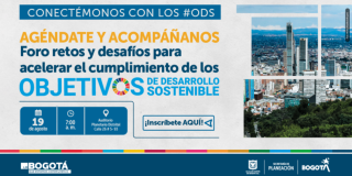 Pieza gráfica foro metas de Bogotá