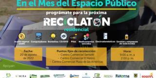 20 de agosto: Gran Reciclatón en tres centros comerciales de Bogotá