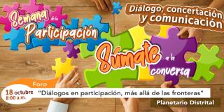 Del 18 al 22 de octubre será la Semana de la Participación en Bogotá 