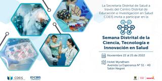 Bogotá realizará Semana Distrital de la Ciencia e Innovación en salud