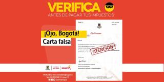 Circulan de nuevo cartas falsas en Bogotá para el pago de impuestos 