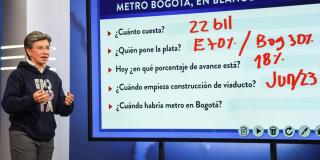 Bogotá necesita más Metro y más vías: alcaldesa Claudia López 