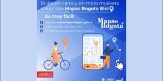 Cómo ver las rutas para recorrer en bicicleta en la app Mapas Bogotá 