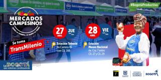 En qué estaciones de TransMilenio hay Mercados Campesinos 27, 28 abril